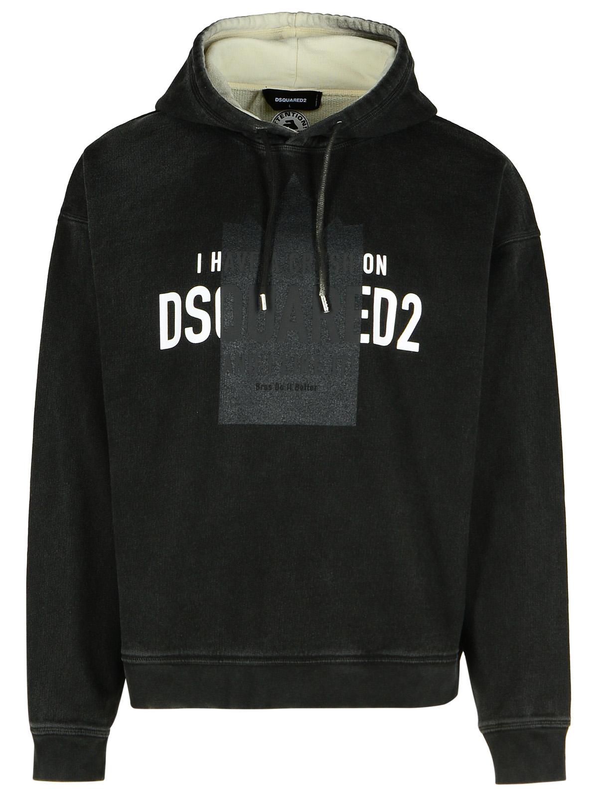 Dsquared2 Black Cotton Sweatshirt Men by Luosophy