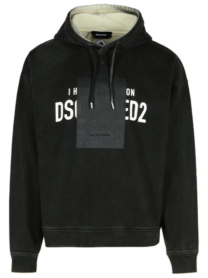 Dsquared2 Black Cotton Sweatshirt Men by Luosophy
