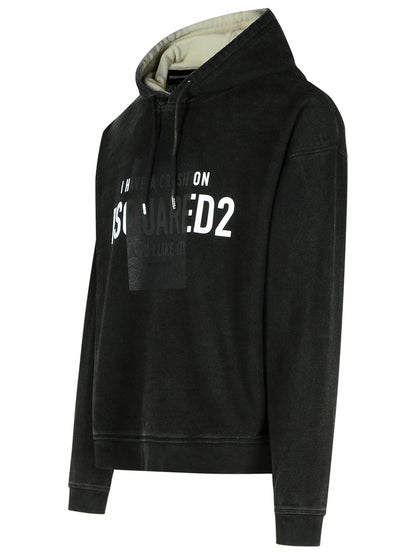Dsquared2 Black Cotton Sweatshirt Men by Luosophy