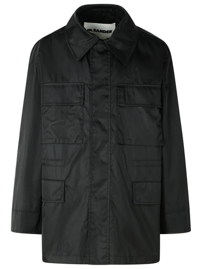 Jil Sander Black Polyamide Jacket Men by Luosophy