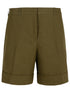 Jil Sander Green Linen Shorts Women by Luosophy