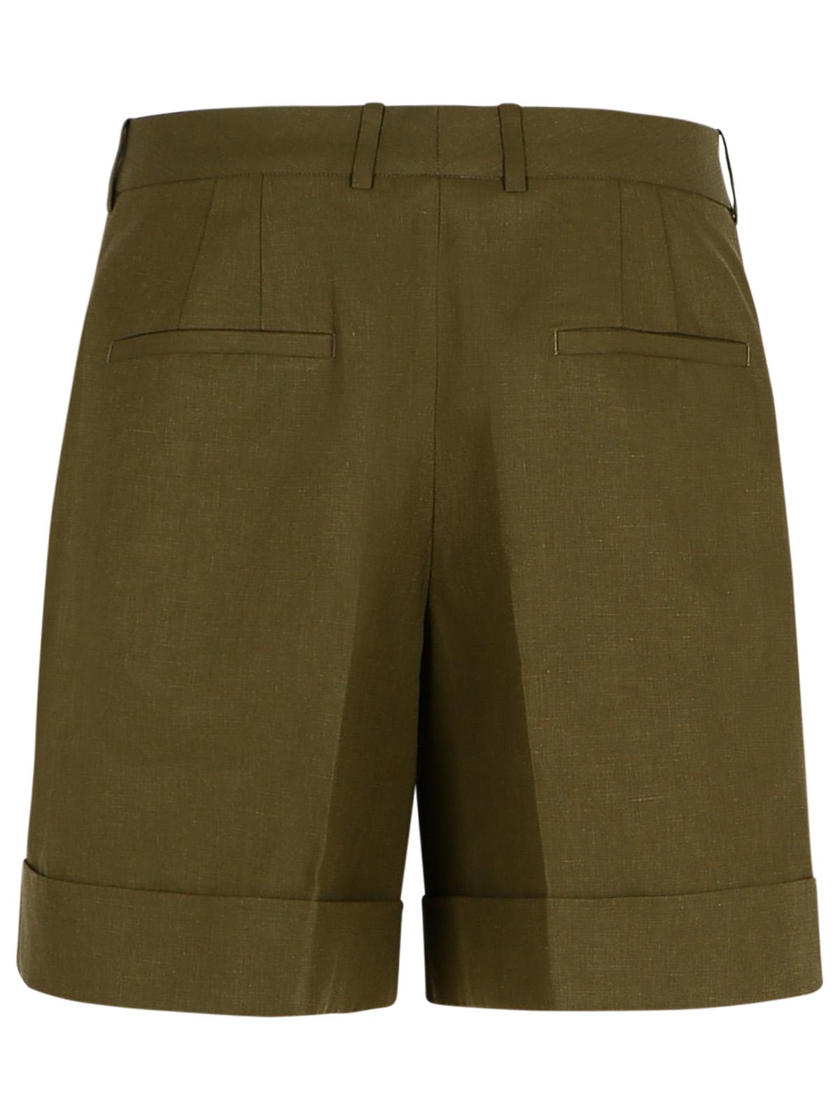 Jil Sander Green Linen Shorts Women by Luosophy