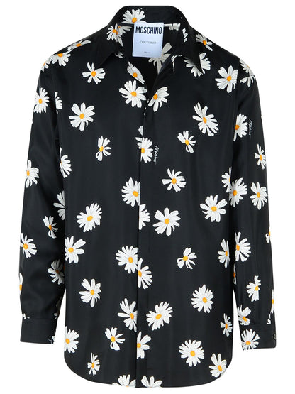 Moschino Black Silk Shirt Men by Luosophy
