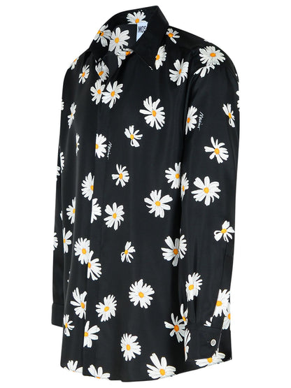 Moschino Black Silk Shirt Men by Luosophy