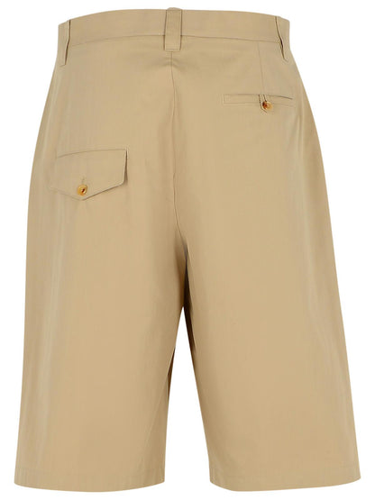 Moschino Beige Cotton Blend Bermuda Shorts Men by Luosophy