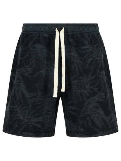 Palm Angels Black Cotton Bermuda Shorts Men by Luosophy