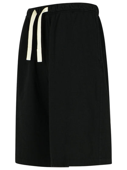 Palm Angels Black Cotton Bermuda Shorts Men by Luosophy