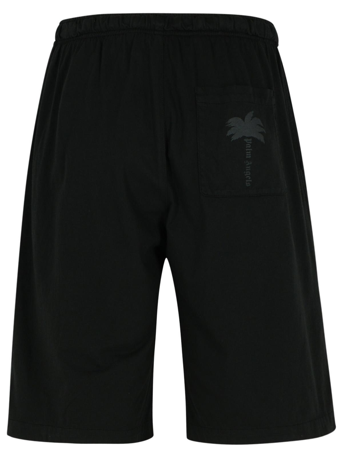 Palm Angels Black Cotton Bermuda Shorts Men by Luosophy
