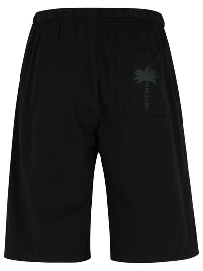 Palm Angels Black Cotton Bermuda Shorts Men by Luosophy