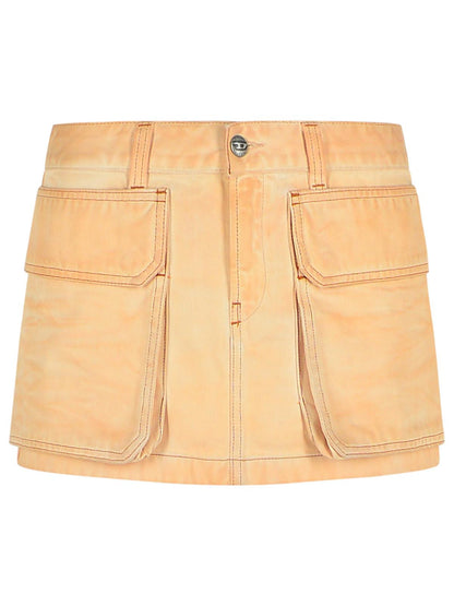 Diesel Beige Cotton Miniskirt Women by Luosophy