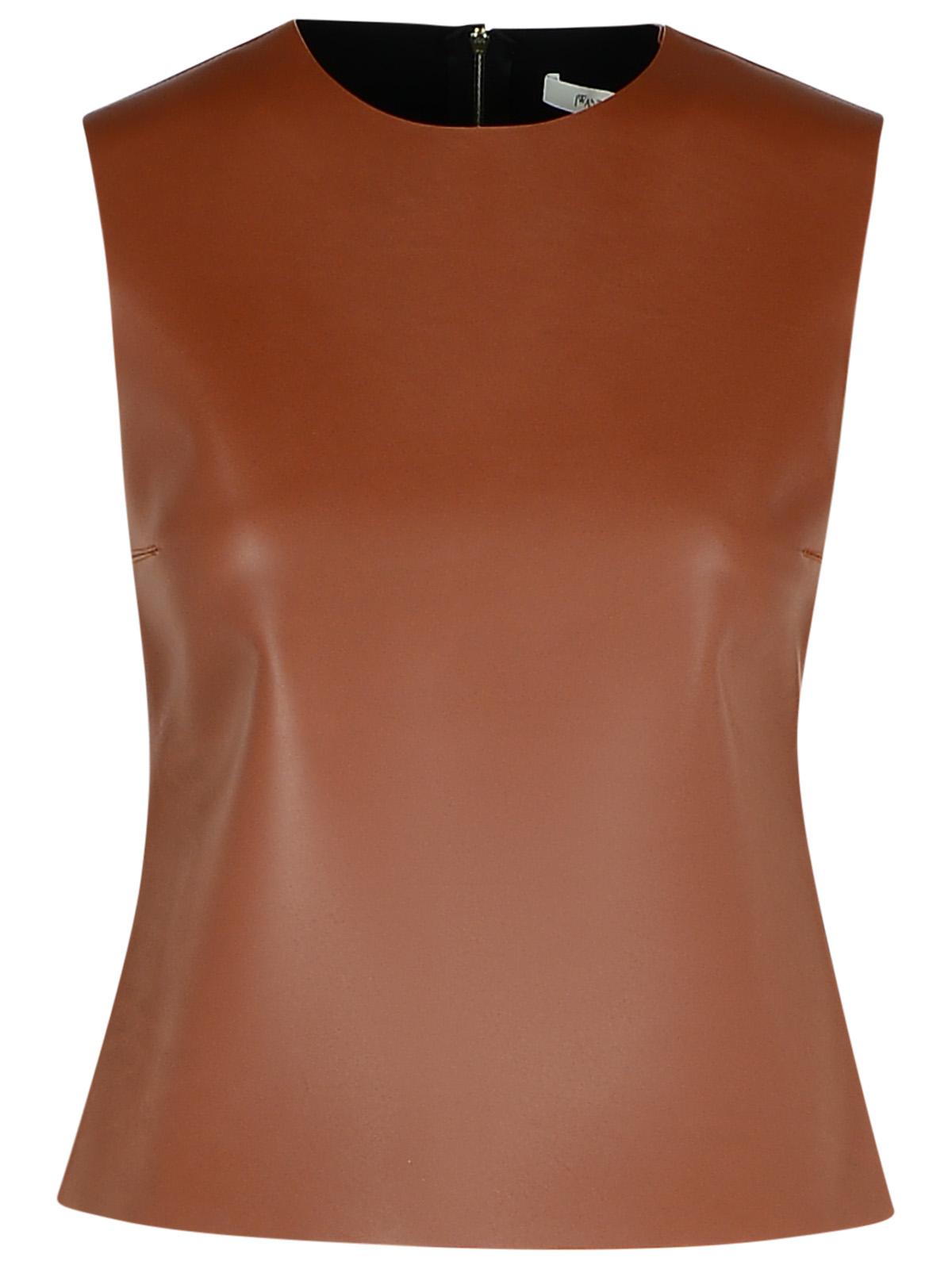 Jw Anderson Brown Leather Tank Top Women by Luosophy