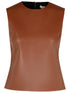 Jw Anderson Brown Leather Tank Top Women by Luosophy