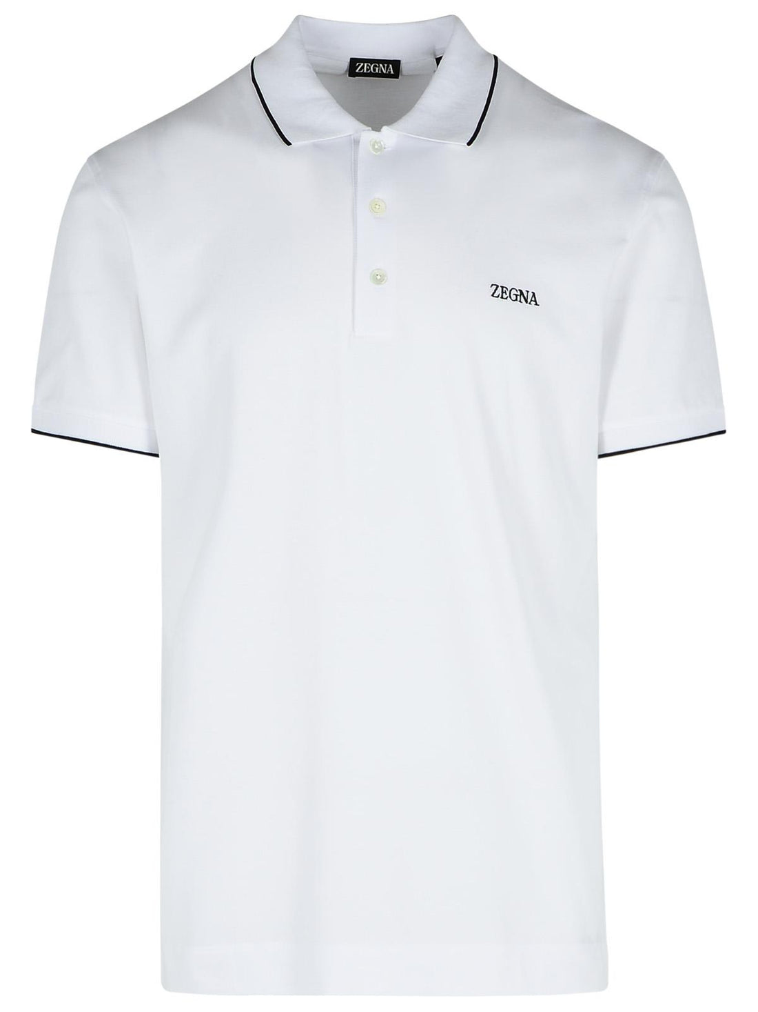 Zegna White Cotton Polo Shirt Men by Luosophy