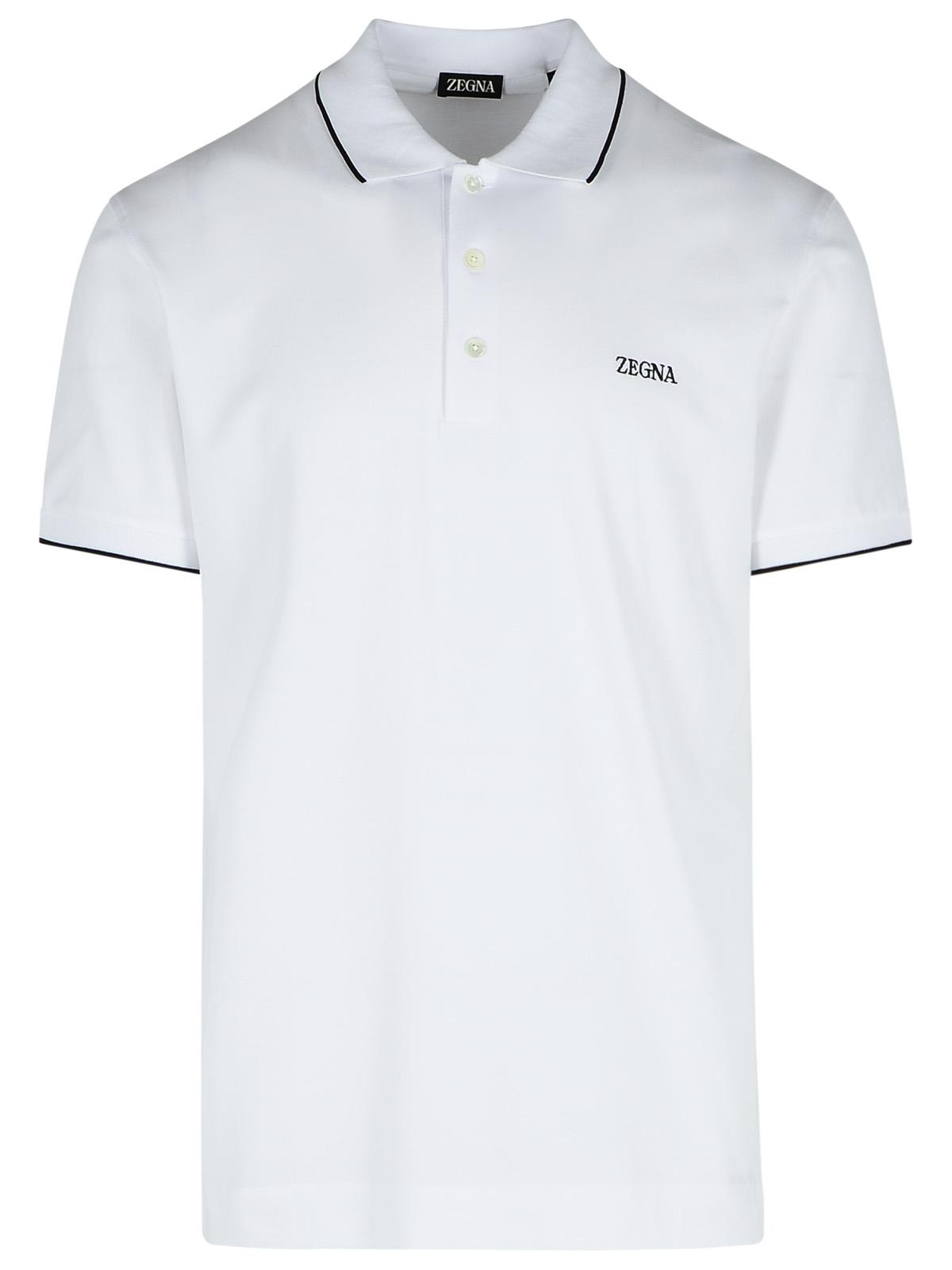 Zegna White Cotton Polo Shirt Men by Luosophy