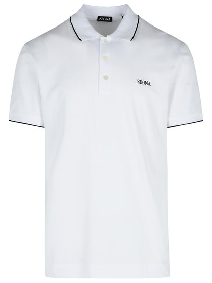 Zegna White Cotton Polo Shirt Men by Luosophy
