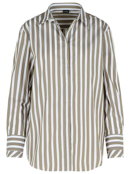 Fay Green Cotton Blend Shirt Women by Luosophy