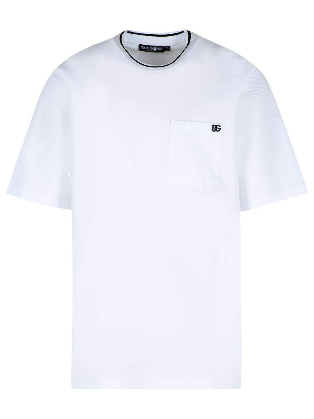 Dolce &amp; Gabbana White Cotton Piquet T-Shirt Men by Luosophy
