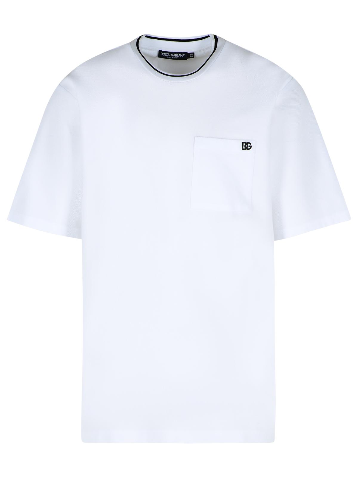 Dolce &amp; Gabbana White Cotton Piquet T-Shirt Men by Luosophy