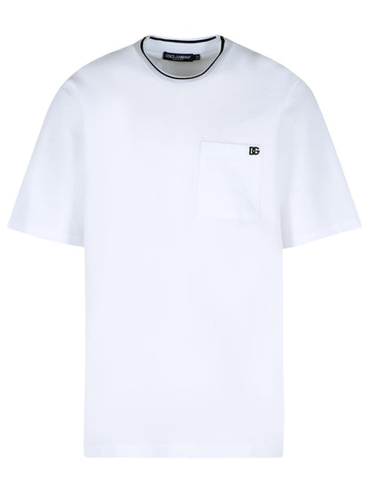 Dolce &amp; Gabbana White Cotton Piquet T-Shirt Men by Luosophy