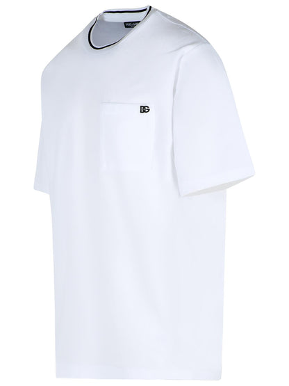 Dolce &amp; Gabbana White Cotton Piquet T-Shirt Men by Luosophy