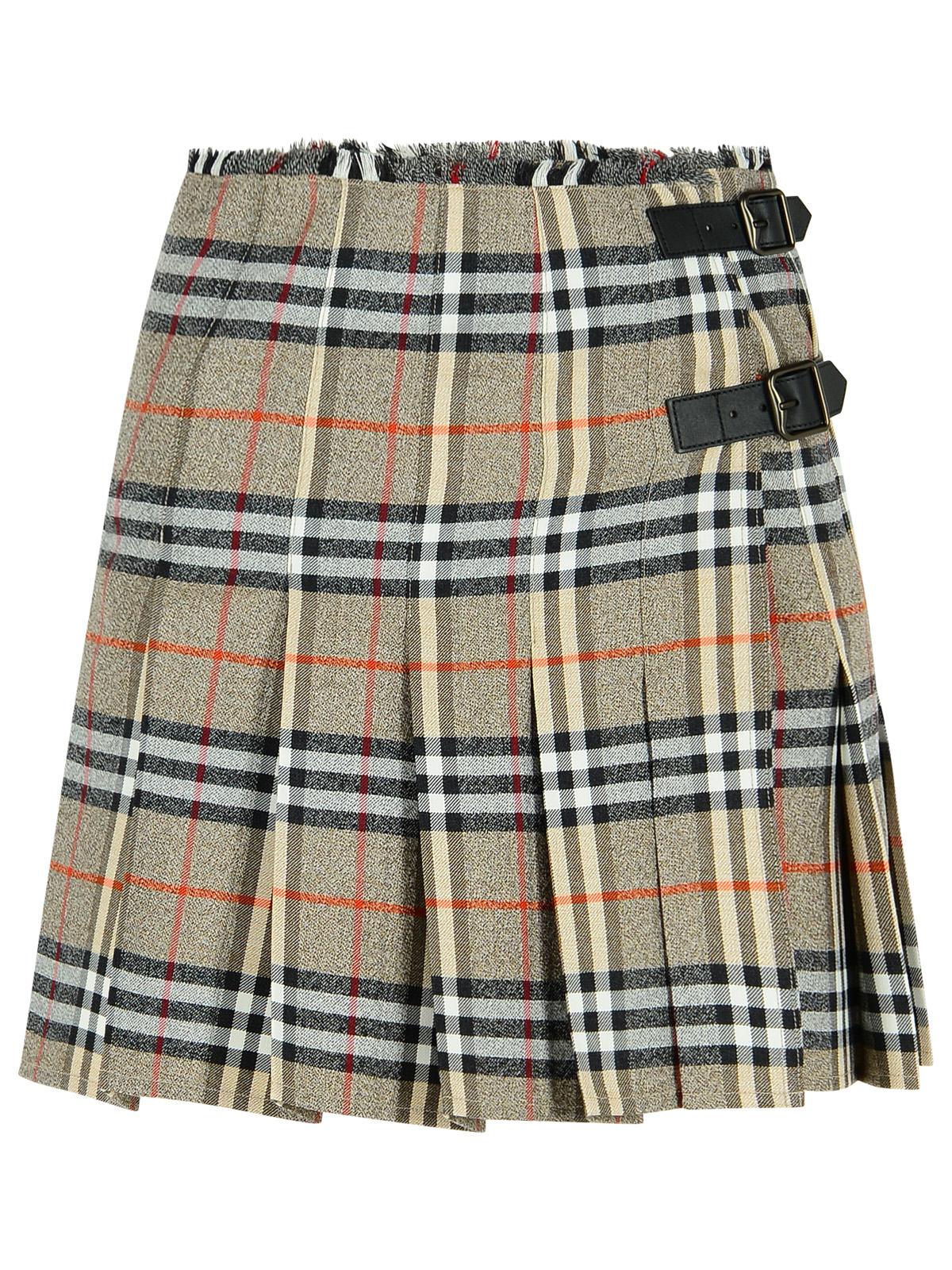 Burberry Grey Wool Mini Kilt Women by Luosophy