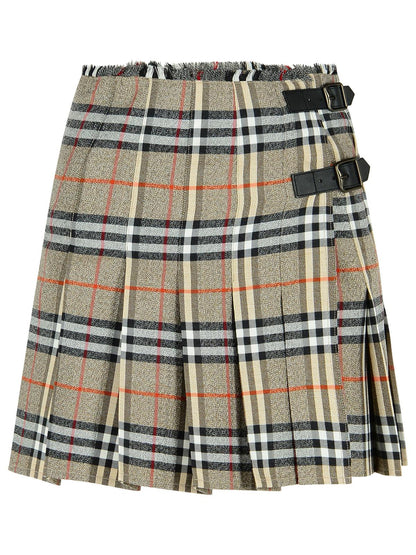 Burberry Grey Wool Mini Kilt Women by Luosophy