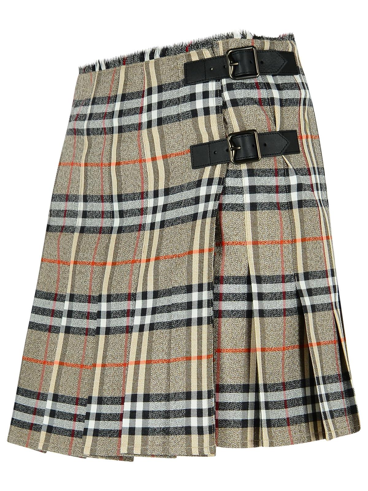 Burberry Grey Wool Mini Kilt Women by Luosophy