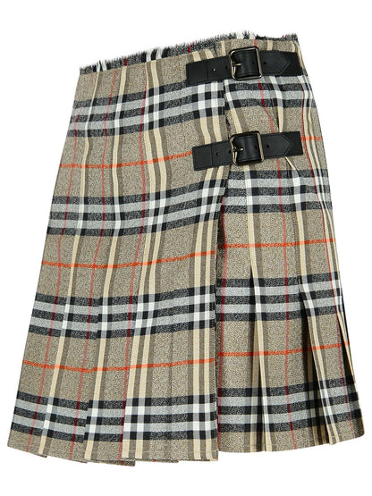 Burberry Grey Wool Mini Kilt Women by Luosophy