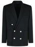 Balmain Black Virgin Wool Blazer Men by Luosophy