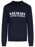 Balmain Navy Merino Wool Sweater Men by Luosophy