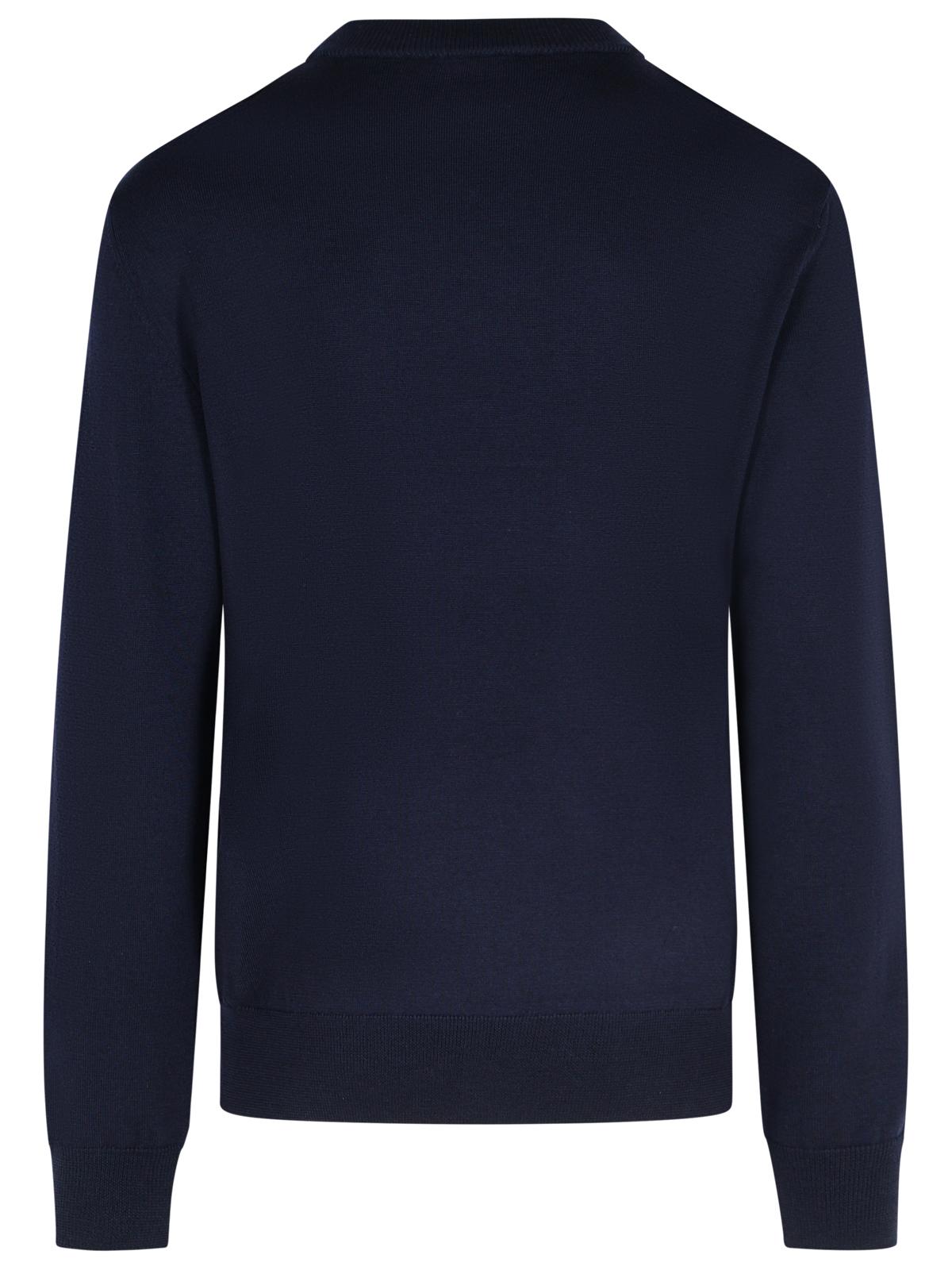 Balmain Navy Merino Wool Sweater Men by Luosophy