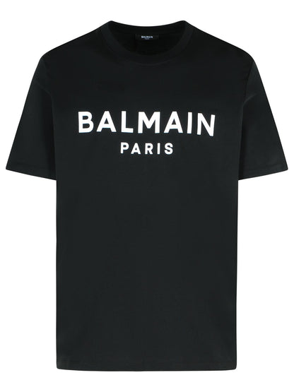 Balmain Black Cotton T-Shirt Men by Luosophy