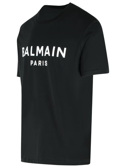Balmain Black Cotton T-Shirt Men by Luosophy