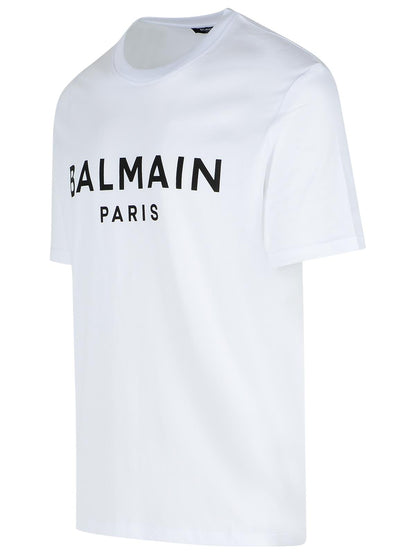 Balmain White Cotton T-Shirt Men by Luosophy