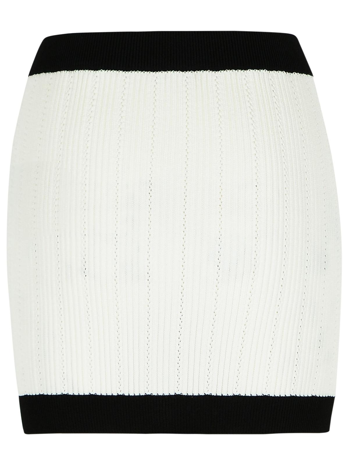 Balmain Mini Skirt In White Viscose Blend Women by Luosophy