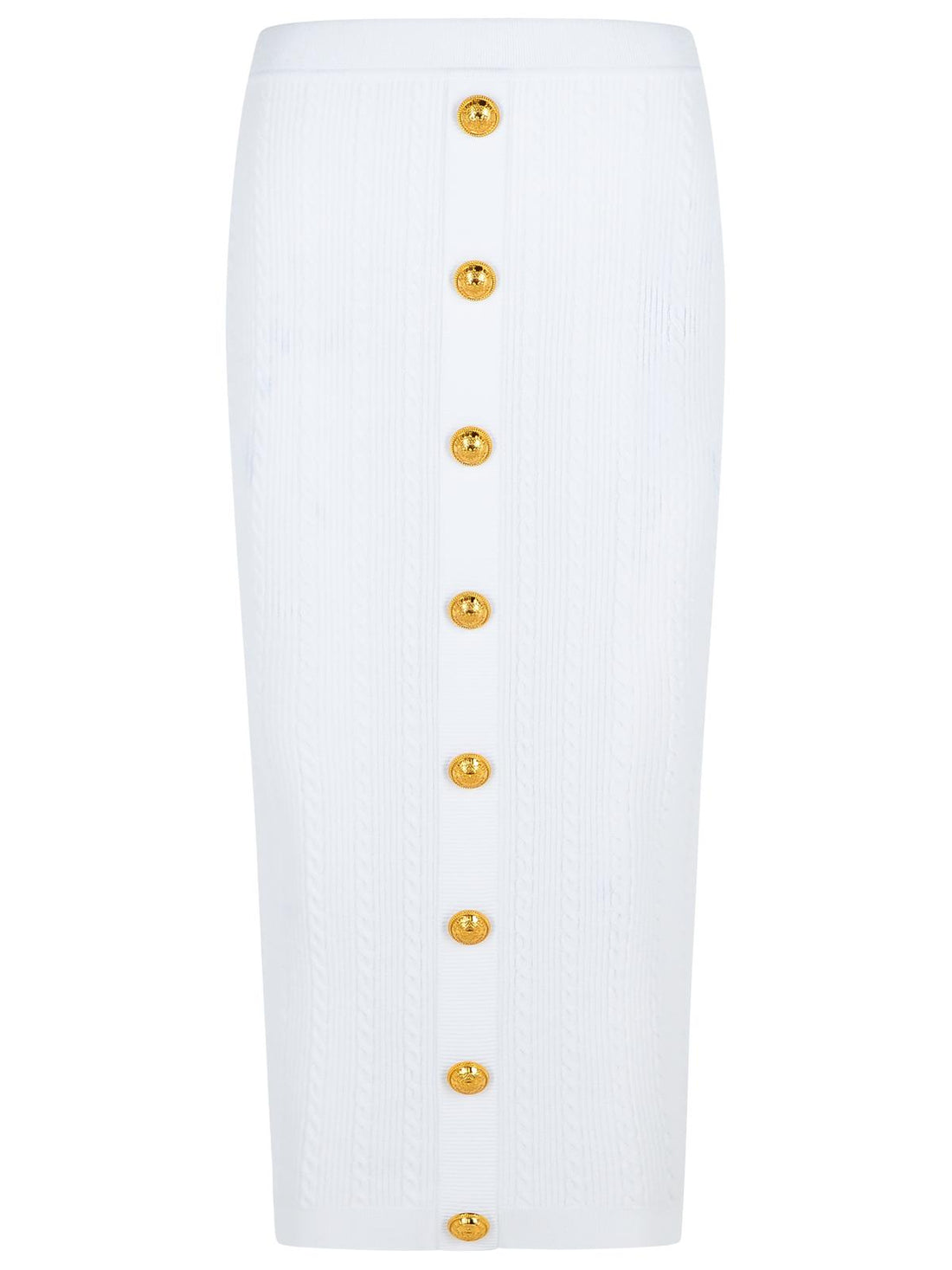 Balmain Long Skirt In White Viscose Blend Women by Luosophy