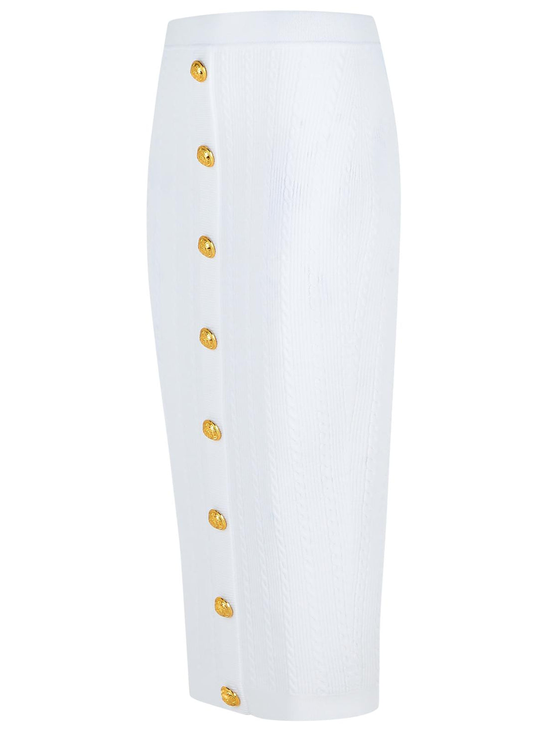 Balmain Long Skirt In White Viscose Blend Women by Luosophy
