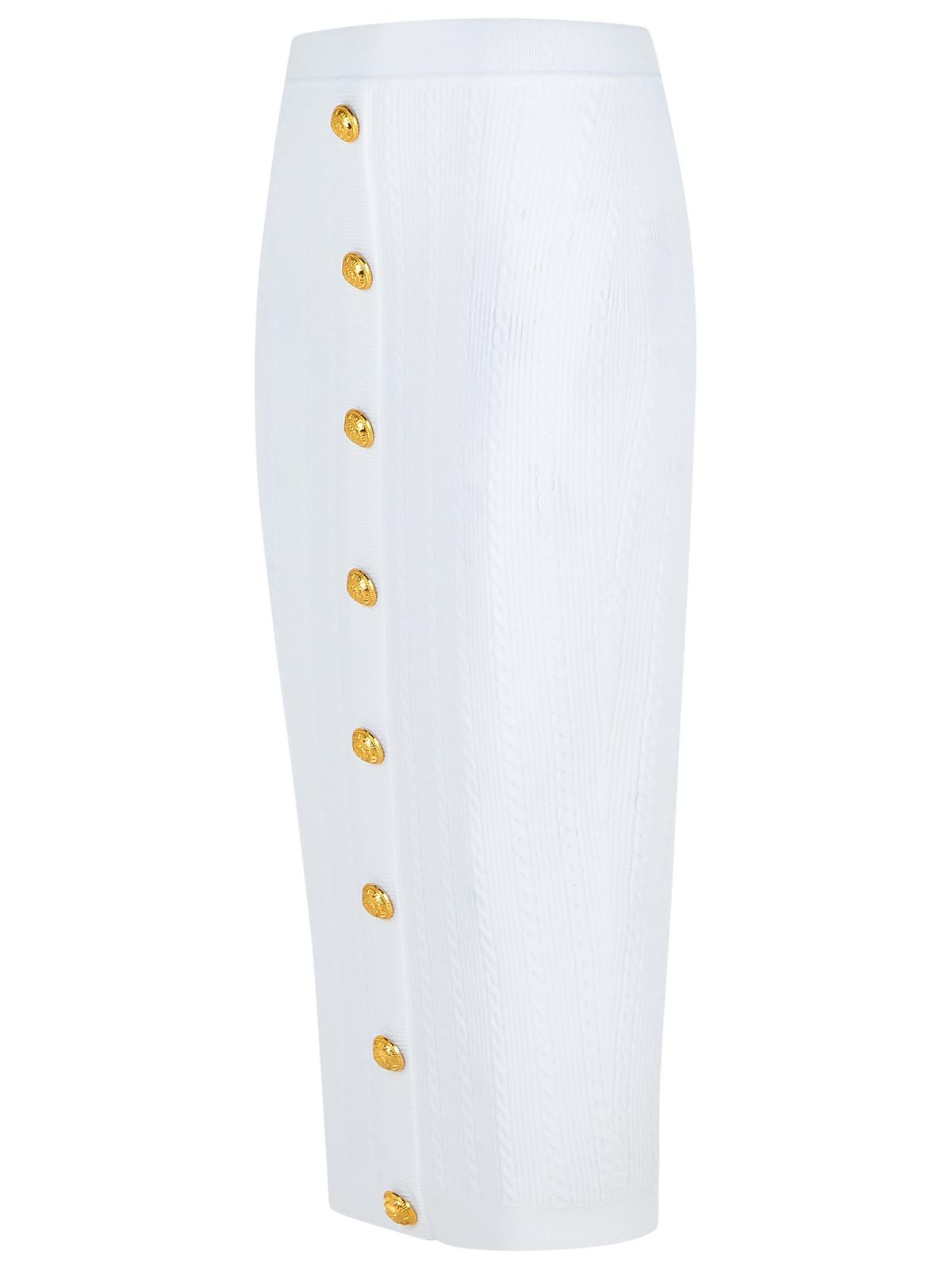 Balmain Long Skirt In White Viscose Blend Women by Luosophy