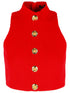 Balmain Red Virgin Wool Top Women by Luosophy