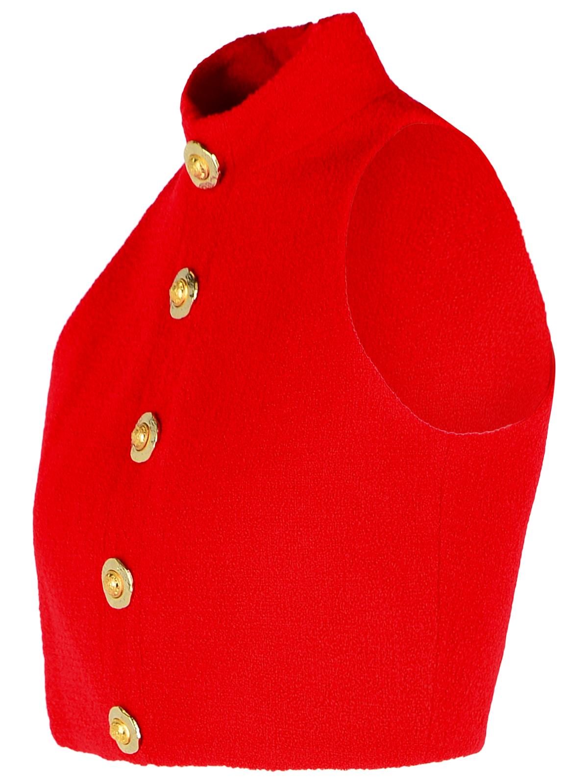 Balmain Red Virgin Wool Top Women by Luosophy