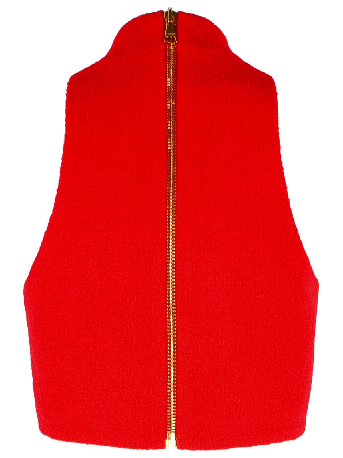 Balmain Red Virgin Wool Top Women by Luosophy