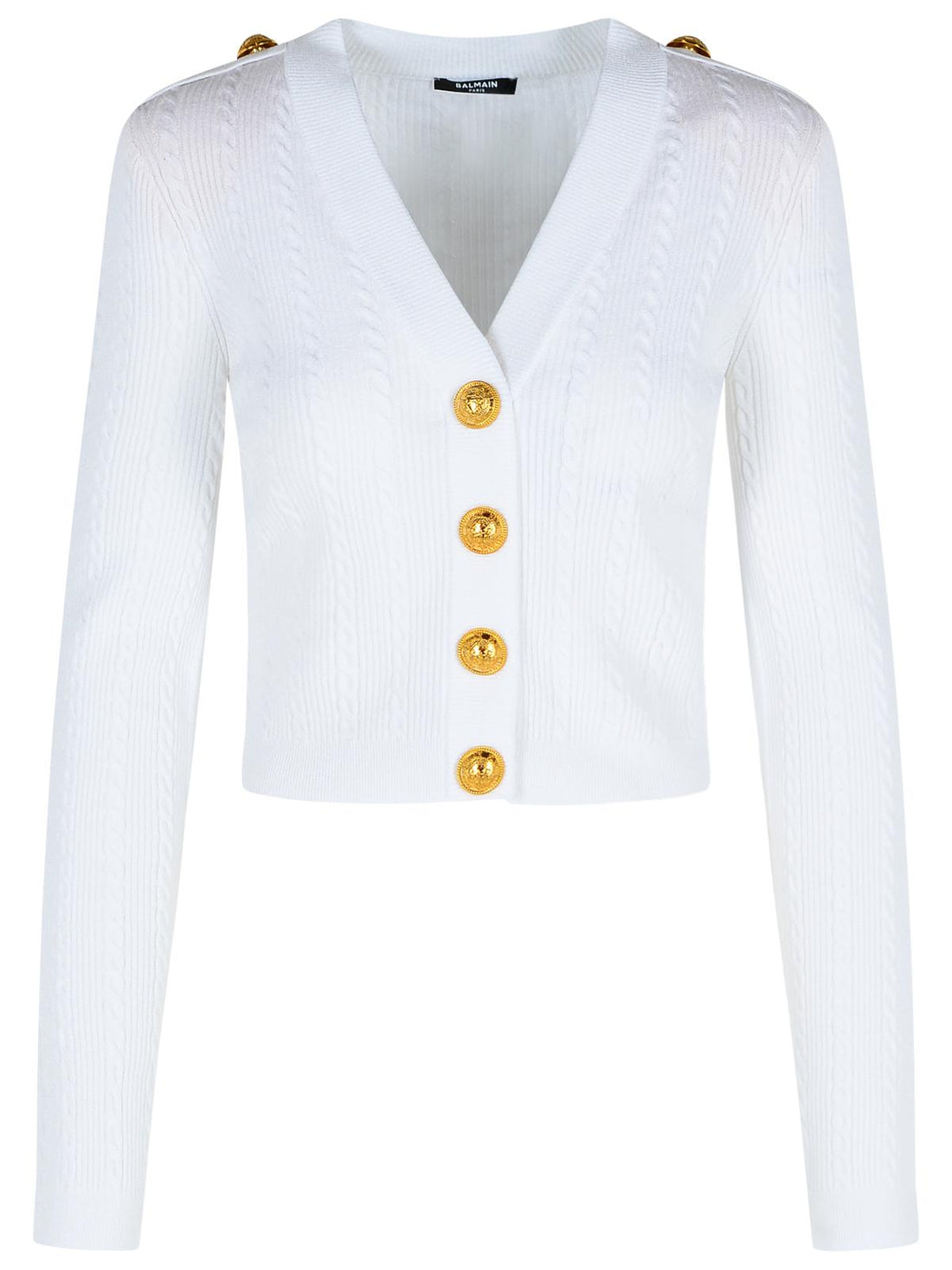Balmain White Viscose Blend Cardigan Women by Luosophy