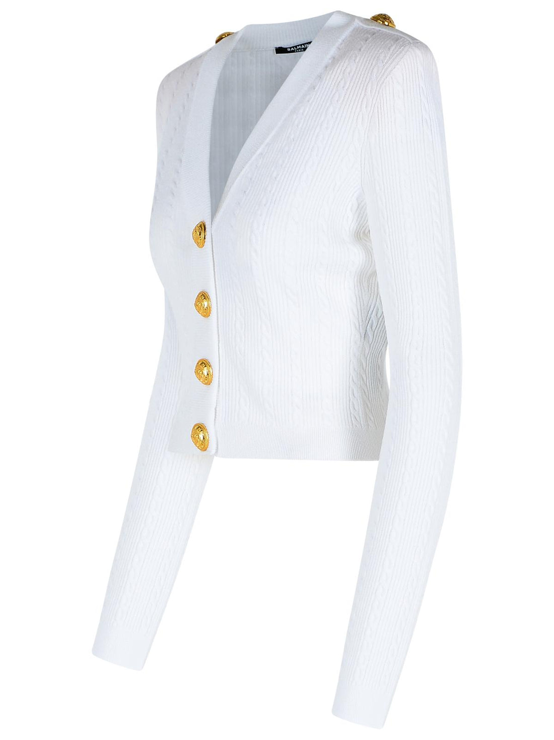 Balmain White Viscose Blend Cardigan Women by Luosophy