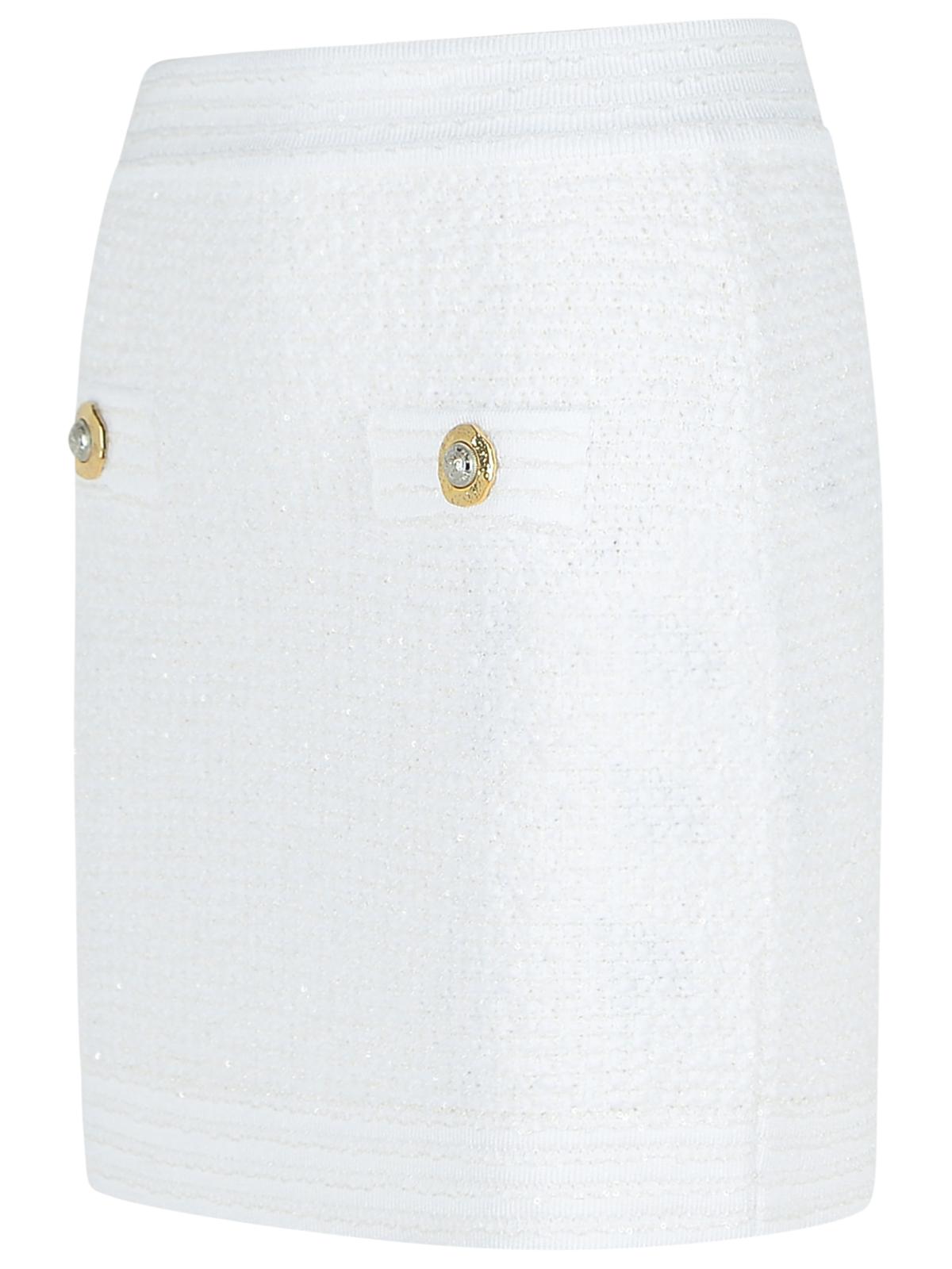 Balmain White Cotton Blend Miniskirt Women by Luosophy