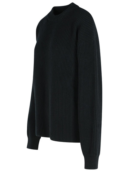 Jil Sander Black Wool Crew Neck Sweater Women by Luosophy