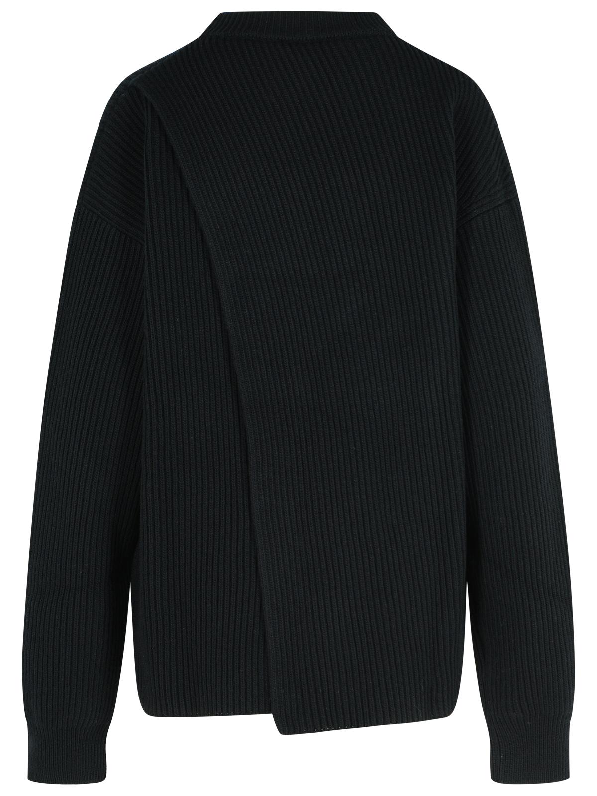 Jil Sander Black Wool Crew Neck Sweater Women by Luosophy