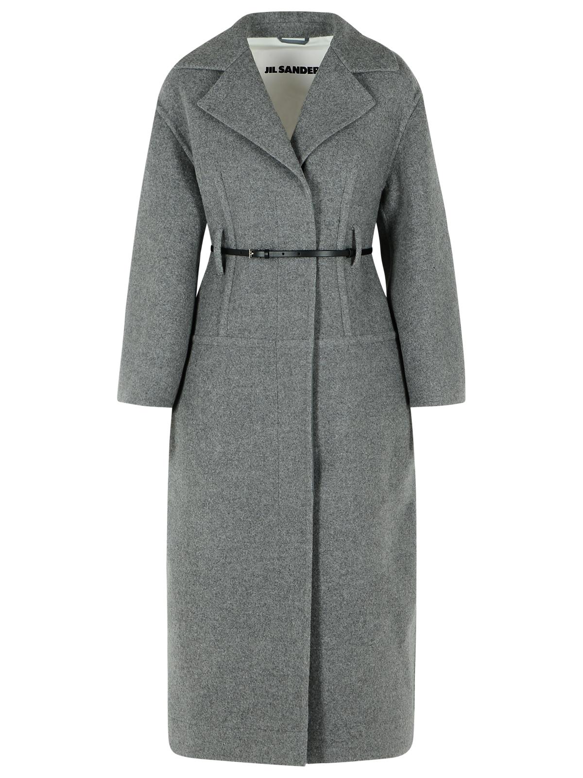 Jil Sander Grey Virgin Wool Coat Women by Luosophy