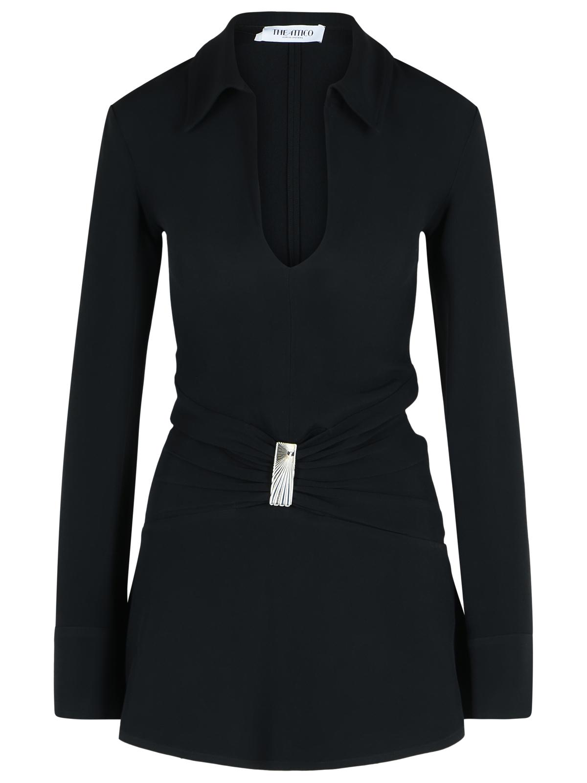 The Attico Black Viscose Blend Mini Dress Women by Luosophy