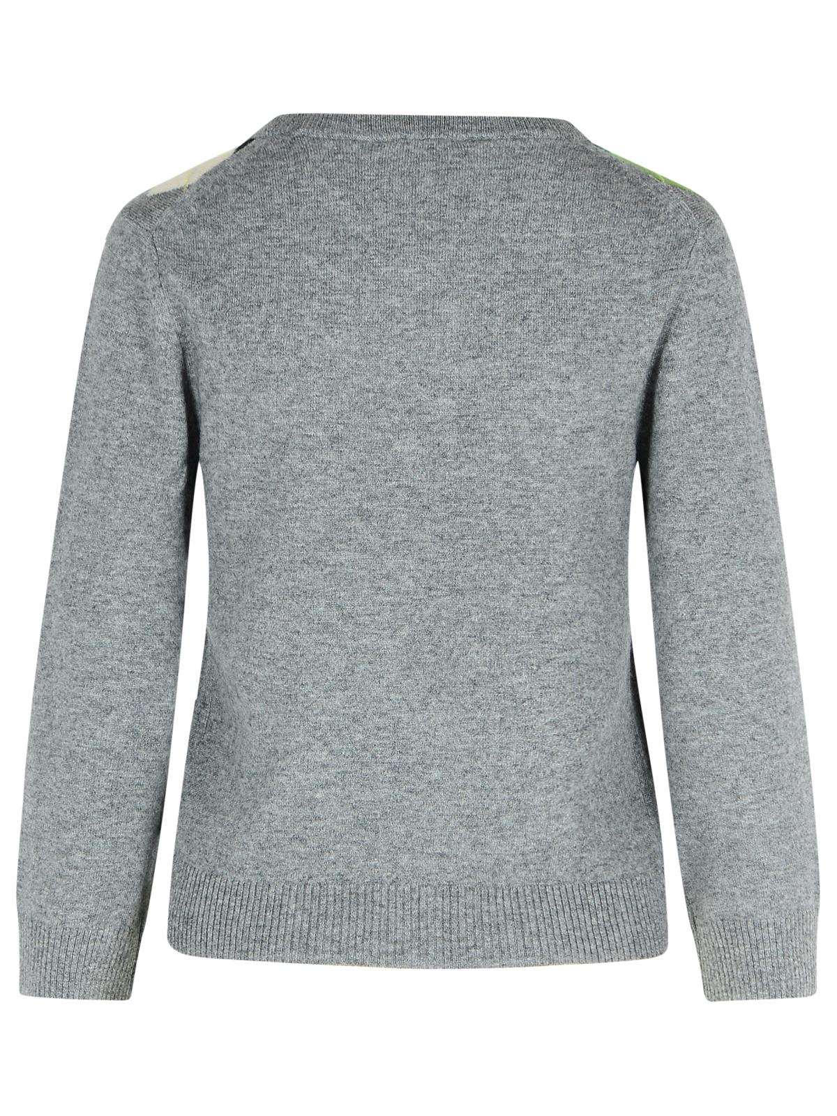 Ganni Grey Checked Cashmere Blend Cardigan Women by Luosophy