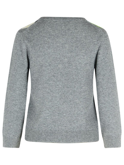 Ganni Grey Checked Cashmere Blend Cardigan Women by Luosophy